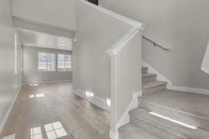 Stairs with wood-type flooring