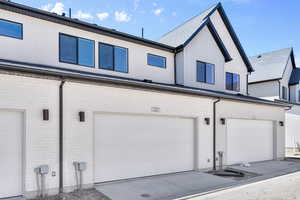 View of front of home with a garage