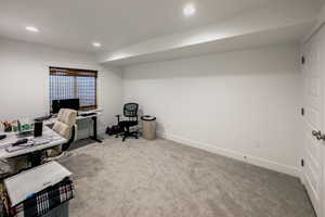 Office space with carpet