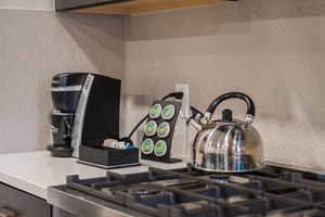 Details featuring decorative backsplash