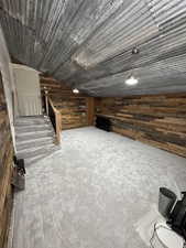 Attached Man Cave / Office ceiling, and wood walls