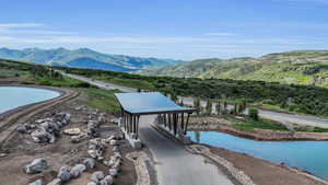 View of mountain feature featuring a water view