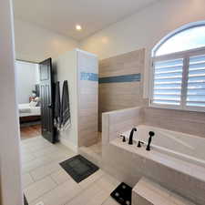 Master bathroom with walk-in shower