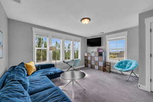 Family room/Loft with carpet floors