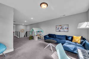 Family room/Loft with carpet floors