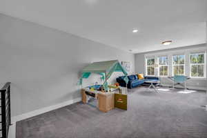 Family room/Loft with carpet floors