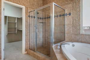 Bathroom with plus walk in shower