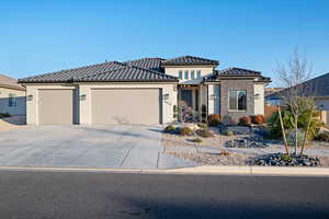 View of front of house with a garage