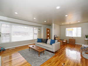 Living room featuring light hardwood / wood-style floors