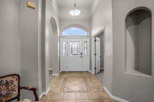 View of tiled foyer