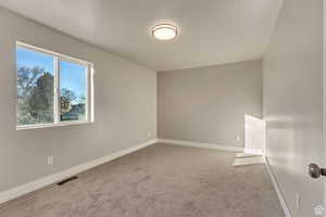 View of carpeted spare room