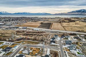 Aerial view featuring a mountain view