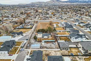 Drone / aerial view with a mountain view