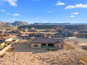 Bird's eye view with a mountain view