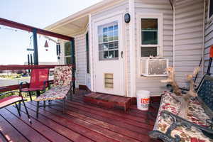 View of wooden deck