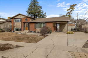 Tri-level home with a carport