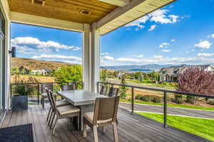 Deck with a mountain view