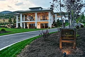 Exterior space featuring a mountain view