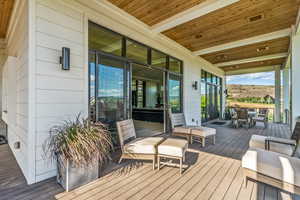 View of wooden deck