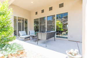 View of patio featuring an outdoor living space