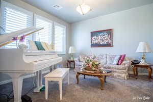 View of carpeted living room