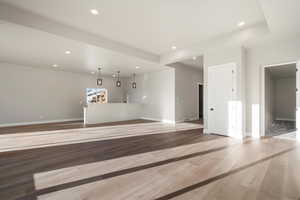 Wet bar with Stool seating in the basement