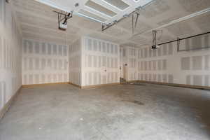 High ceilings in  the extra deep garage