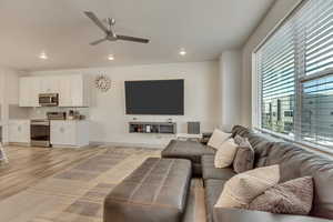 Living room with ceiling fan