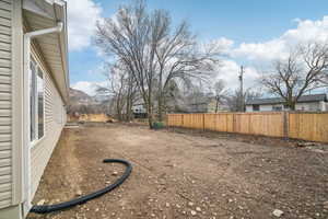 View of yard with a mountain view