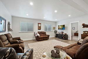 Living room featuring light hardwood / wood-style flooring