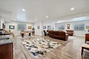 Living room featuring light hardwood / wood-style flooring