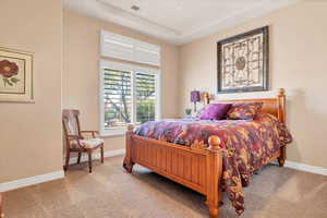 Bedroom with carpet floors