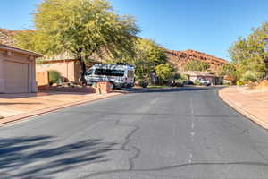 Street view with a mountain view