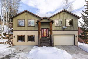 Bi-level home with a garage