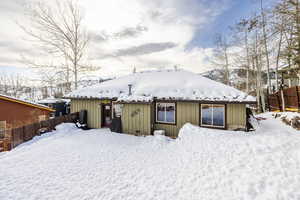 View of snow covered house