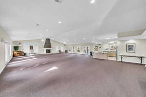 Interior space with lofted ceiling