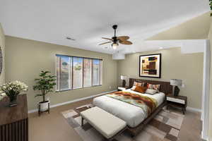 Bedroom featuring ceiling fan