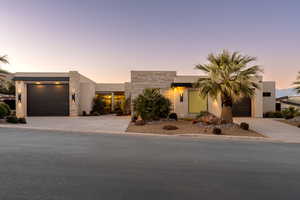 Modern home with a garage