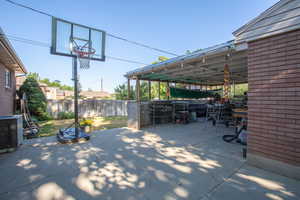 View of patio featuring central air condition unit