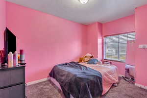 Bedroom with carpet