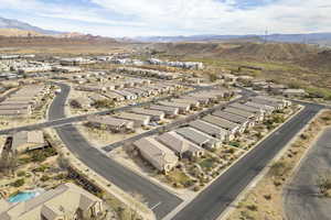 Drone / aerial view with a mountain view