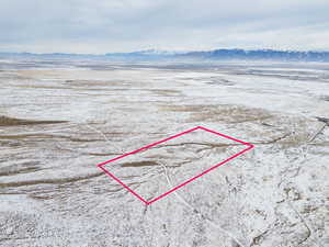 Aerial view featuring a mountain view