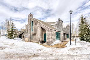 View of snow covered property