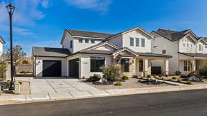 View of front facade with a garage