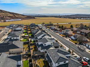 Aerial view featuring a mountain view