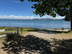 Property view of water with a mountain view