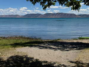 Property view of water with a mountain view