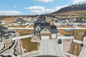 Drone / aerial view with a mountain view