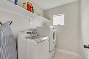Laundry area with separate washer and dryer