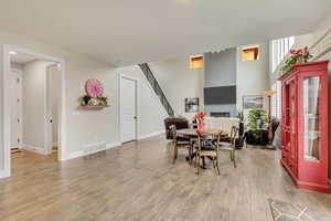 Dining room featuring light hardwood / wood-style floors